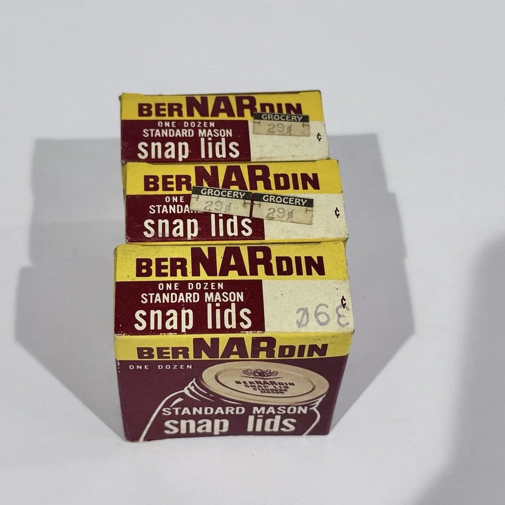 3 Boxes‎ Of Vintage BerNARdin Standard Mason Snap Lids New 36 In Total